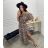 Souprava letní top carmen a sukně dlouhá dámská leopard (S/M ONE SIZE) ITALSKÁ MÓDA IMWA221292