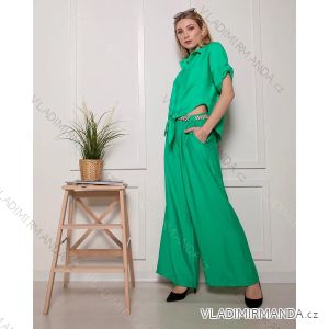 Top košeľový s krátkym rukávom dámsky (S/M ONE SIZE) TALIANSKA MÓDA IMM22U5295