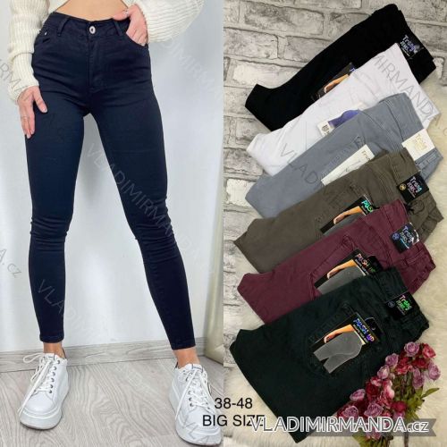 Rifle jeans dlhé dámske nadrozmer (38-48) JEANS JAW22BK305