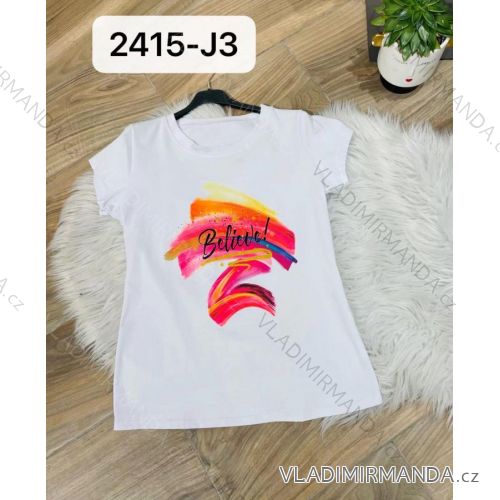 Tričko krátky rukáv dámske (S/M ONE SIZE) TALIANSKA MÓDA IMM222415-J3K