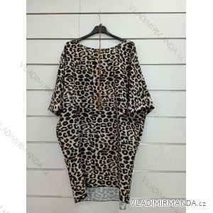 Šaty oversize krátky rukáv dámske leopard (S/M ONE SIZE) TALIANSKA MÓDA IMWY221587