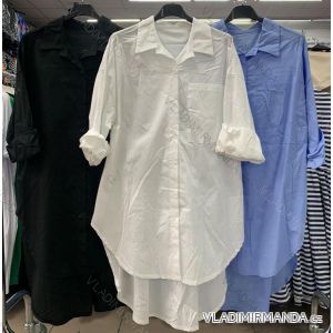 Košeľa oversize bavlnená dlhý rukáv dámske (S/M ONE SIZE) TALIANSKA MÓDA IMWM221600
