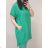 Šaty s kapucňou dlhý rukáv dámska nadrozmer (2XL/3XL  ONE SIZE) TALIANSKA MóDA IM422492LH/DR 2XL/3XL zelená
