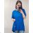 Tunika oversize krátky rukáv dámske (3XL/4XL ONE SIZE) TALIANSKA MÓDA IM422SMILE/DR 3XL / 4XL <p>modrá</p>