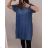 Šaty riflové letné krátky rukáv dámske nadrozmer (XL/2XL ONE SIZE) TALIANSKA MÓDA IM722002 tmavo modrá XL-2XL