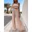 Súprava letná elegantný top a nohavice dámska (S/M/L ONE SIZE) TALIANSKA MÓDA IMD24091