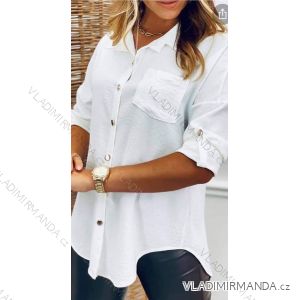 Košeľa oversize letný dlhý rukáv dámske (S/M/L ONE SIZE) TALIANSKA MÓDA IMWM221704