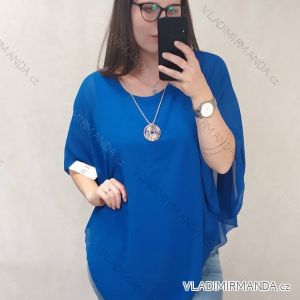 Tunika oversize šifón krátky rukáv dámske nadrozmer (L/XL/2XL) TALIANSKA MÓDA IM422CYRKL