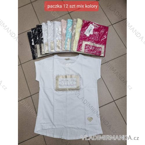 Tričko krátky rukáv dámske (S/M ONE SIZE) TURECKÁ MÓDA TMWG22G565