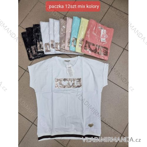 Tričko krátky rukáv dámske (S/M ONE SIZE) TURECKÁ MÓDA TMWG22G56542