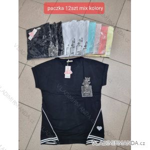 Tričko krátky rukáv dámske (S/M ONE SIZE) TURECKÁ MÓDA TMWG22G564