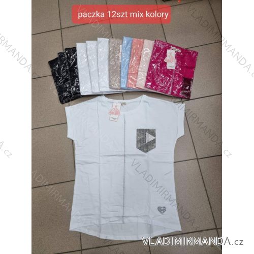 Tričko krátky rukáv dámske (S/M ONE SIZE) TURECKÁ MÓDA TMWG22G5659