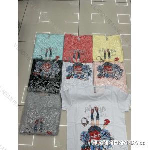 Tričko krátky rukáv dámske (M-XL) TURECKÁ MÓDA TMWG22GYA0120