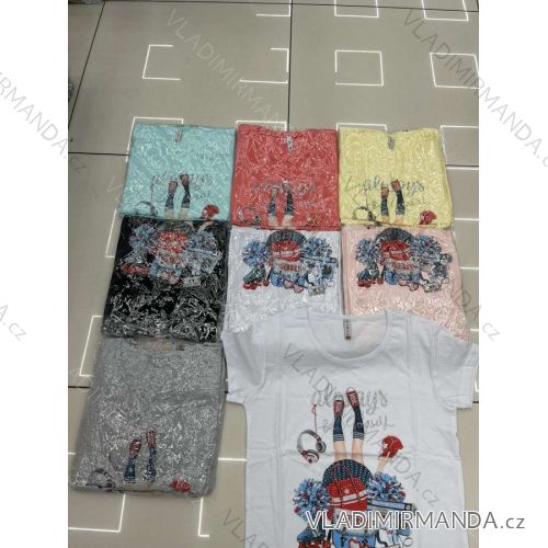Tričko krátky rukáv dámske (M-XL) TURECKÁ MÓDA TMWG22GYA0120