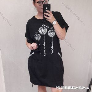 Šaty krátky rukáv dámska nadrozmer (3XL/4XL/5XL ONE SIZE) TALIANSKA MóDA IM422502LH