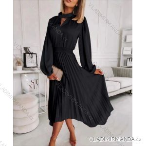 Šaty elegantný dlhý rukáv dámske (S/M ONE SIZE) TALIANSKA MÓDA IMD22453