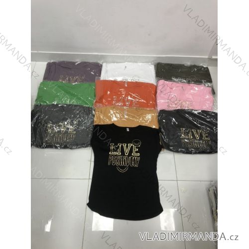 Tričko krátky rukáv dámske (M-XL) TURECKÁ MÓDA TMWG22GYA0259