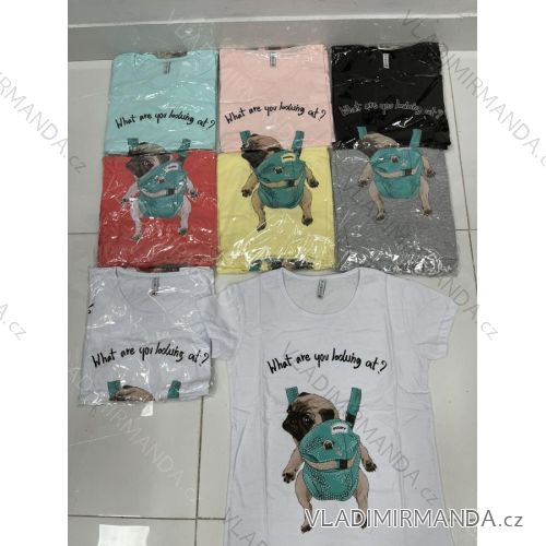 Tričko krátky rukáv dámske (M-XL) TURECKÁ MÓDA TMWG22GYA0249