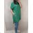 Šaty s kapucňou dlhý rukáv dámska nadrozmer (2XL/3XL  ONE SIZE) TALIANSKA MóDA IM422492LH/DR 2XL/3XL zelená