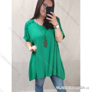 Tunika oversize krátky rukáv s príveskom dámska nadrozmer (3XL/4XL ONE SIZE) TALIANSKA MóDA IM422524/DR