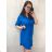 Šaty košeľové oversize krátky rukáv dámske (M/L/XL ONE SIZE) TALIANSKA MÓDA IM422525/DR tmavě zelená