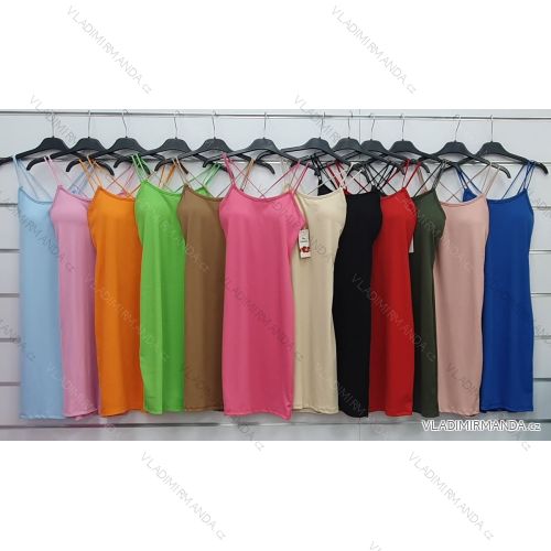 Šaty letné mini bavlnené na ramienka dámske (S/M ONE SIZE) TALIANSKA MÓDA IMWA222036