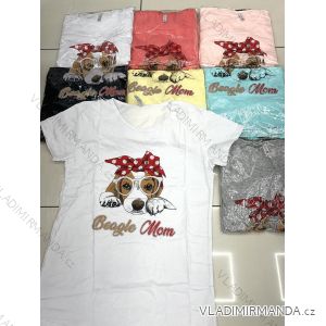 Tričko krátky rukáv dámske (M-XL) TURECKÁ MÓDA TMWG22GYA0409