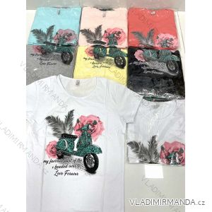 Tričko krátky rukáv dámske (M-XL) TURECKÁ MÓDA TMWG22GYA0385