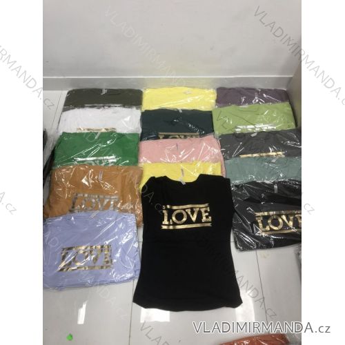 Tričko krátky rukáv dámske (M-XL) TURECKÁ MÓDA TMWG22GYA0455