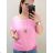 Tunika krátky rukáv s príveskom dámska nadrozmer (2XL/3XL/4XL ONE SIZE) TALIANSKA MÓDA IM422386/DR 2XL/3XL ružová