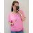 Tunika krátky rukáv s príveskom dámska nadrozmer (2XL/3XL/4XL ONE SIZE) TALIANSKA MÓDA IM422386/DR 2XL/3XL ružová