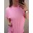 Tunika krátky rukáv dámska (XL/2XL/3XL ONE SIZE) TALIANSKA MÓDA IM422434/DR 2XL/3XL ružová