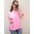 Tunika krátky rukáv dámska (XL/2XL/3XL ONE SIZE) TALIANSKA MÓDA IM422434/DR 2XL/3XL ružová
