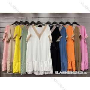 Šaty letné krátky rukáv dámske (L/XL ONE SIZE) TALIANSKA MÓDA IMWG222603