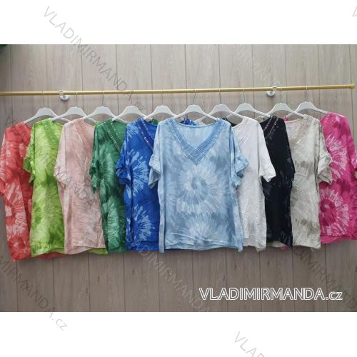 Tunika viskoza krátky rukáv dámska (S/M/L ONE SIZE) TALIANSKA MÓDA IMWL222655