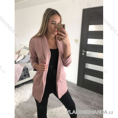 Sako elegantný dlhý rukáv dámske (S/M ONE SIZE) TALIANSKA MÓDA IMWB22635/DR S/M červená