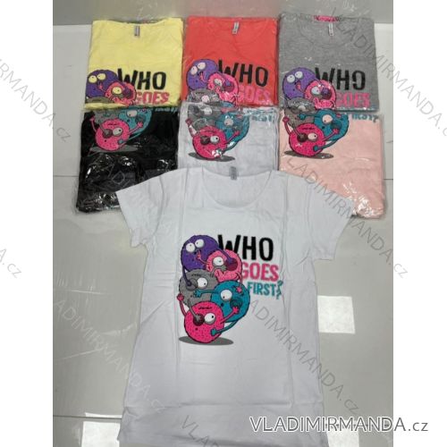 Tričko krátky rukáv dámske (M-XL) TURECKÁ MÓDA TMWG22GYA0670