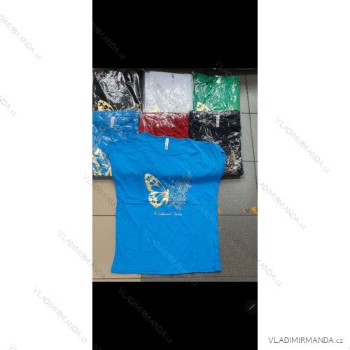 Tričko krátky rukáv dámske nadrozmer (2XL-4XL) TURECKÁ MÓDA TMWG22GYA0626