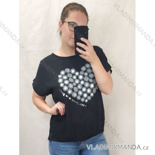 Tunika krátky rukáv dámska nadrozmer (XL/2XL/3XL ONE SIZE) TALIANSKA MÓDA IMWQ22048