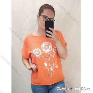 Tunika krátky rukáv dámska nadrozmer (XL/2XL/3XL ONE SIZE) TALIANSKA MÓDA IMWQ22049