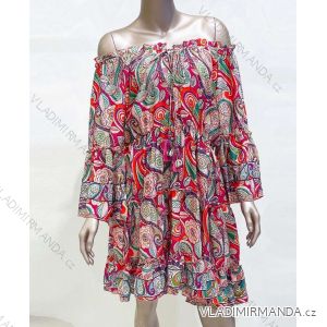 Šaty oversize carmen dlhý rukáv dámsky (S/M/L/XL ONE SIZE) TALIANSKA MÓDA IMWHK222699