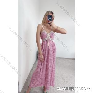 Šaty dlhé letné na ramienka dámske (S/M ONE SIZE) TALIANSKA MÓDA IMPBB222002c