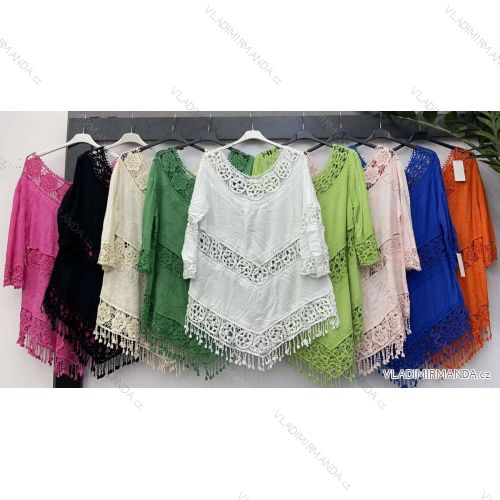Tunika čipková krátky rukáv dámske (S/M/L ONE SIZE) TALIANSKA MÓDA IMWC222834