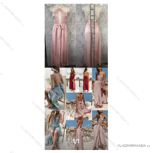 Šaty dlhé letné elegantné na ramienka dámske (S/M ONE SIZE) TALIANSKA MÓDA IMPLS2210140