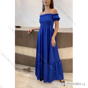 Šaty dlhé letné carmen dámske (S/M ONE SIZE) TALIANSKA MÓDA IMPDY22LS17467/DR