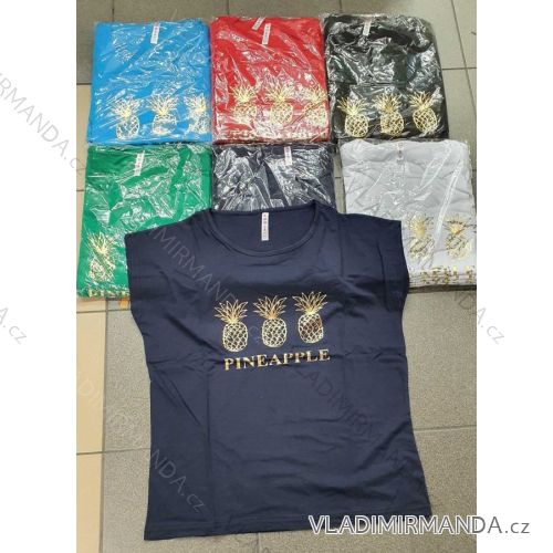 Tričko krátky rukáv dámske nadrozmer (2XL-4XL) TURECKÁ MÓDA TMWG22GYA0829