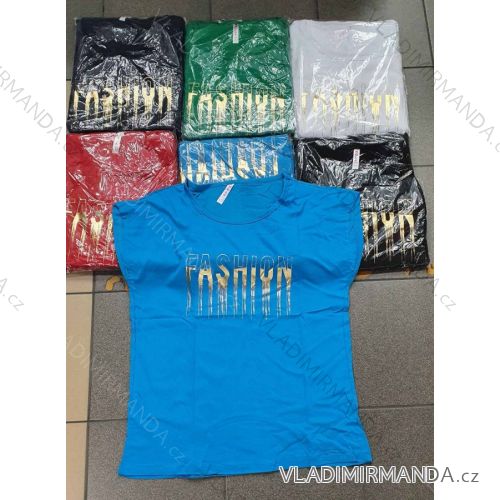Tričko krátky rukáv dámske nadrozmer (2XL-4XL) TURECKÁ MÓDA TMWG22GYA0817