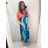 Šaty dlhé maxi letný krátky rukáv dámska nadrozmer (2XL/3XL/4XL ONE SIZE) TALIANSKA MÓDA IM422741