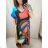 Šaty dlhé maxi letný krátky rukáv dámska nadrozmer (2XL/3XL/4XL ONE SIZE) TALIANSKA MÓDA IM422741