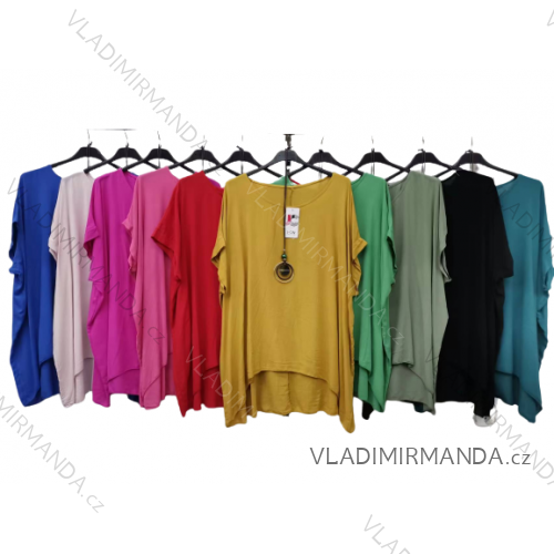 Tunika s príveskom krátky rukáv dámska (XL/2XL ONE SIZE) TALIANSKA MÓDA IM422817